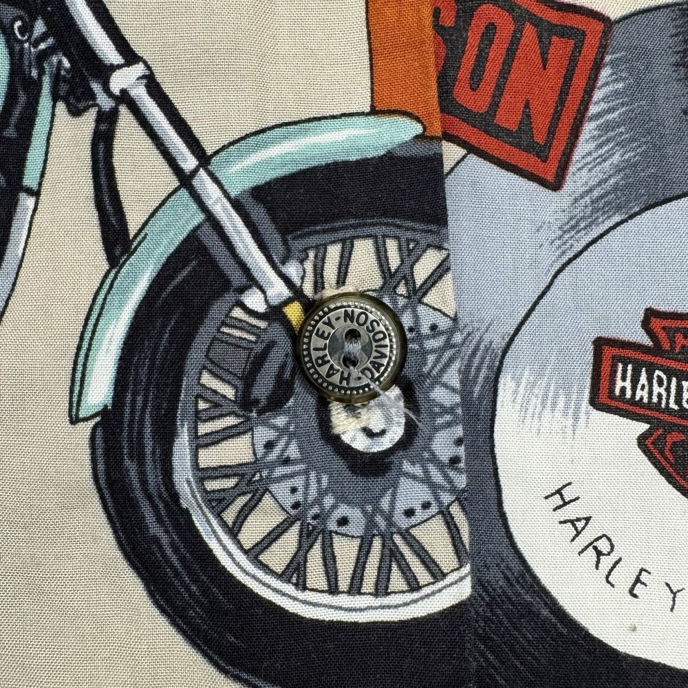 Harley Davidson 50's Hawaiian Tori Richard Motorcycle Top L Vintage USA Made - Picture 4 of 8